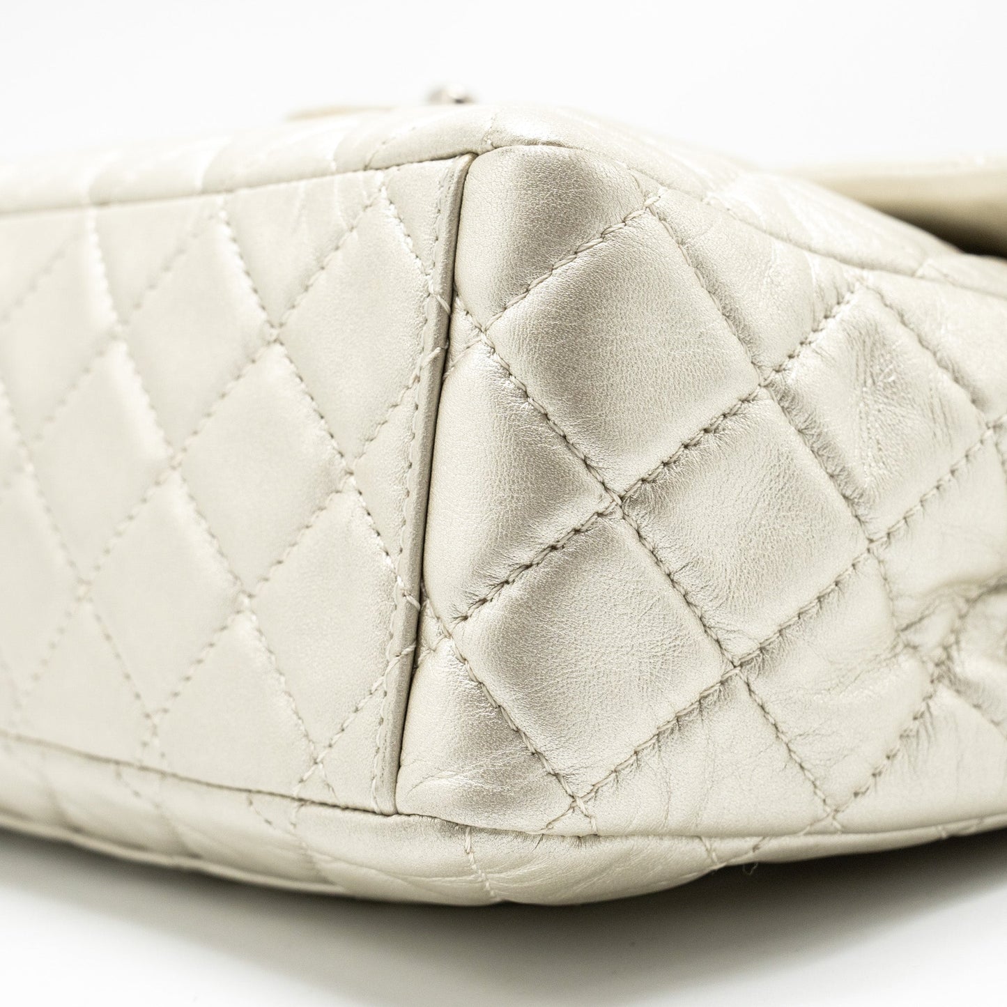 Chanel Classic Quilted Flap Bag Lambskin Metallic Pale Gold