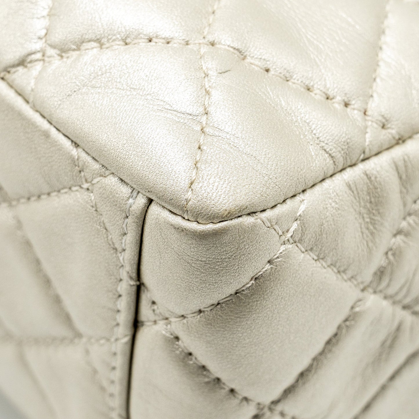 Chanel Classic Quilted Flap Bag Lambskin Metallic Pale Gold