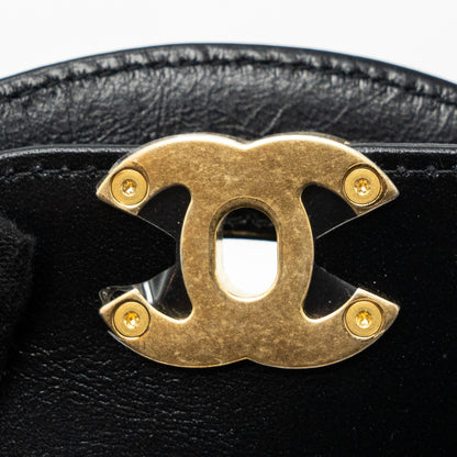 Chanel 23k Mini Shopping Bag Calfskin Black  (microchip)