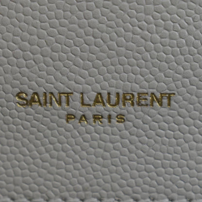 YVES SAINT LAURENT Kate Leather Chain Clutch Crossbody Bag White