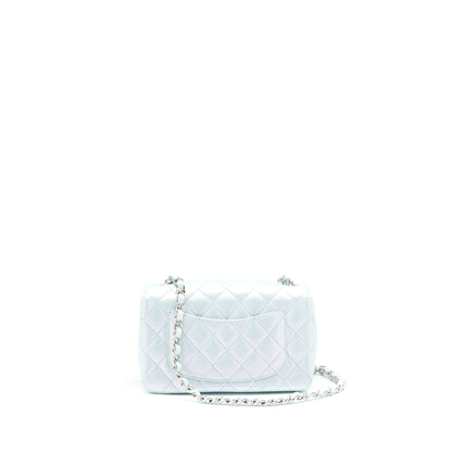 Chanel 21K Iridescent Baby Blue Mini Rectangular