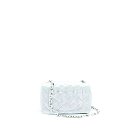 Chanel 21K Iridescent Baby Blue Mini Rectangular