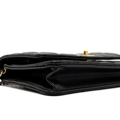 Chanel 22S Pearl Crush Wallet on Chain Lambskin Black Brushed  (Microchip)