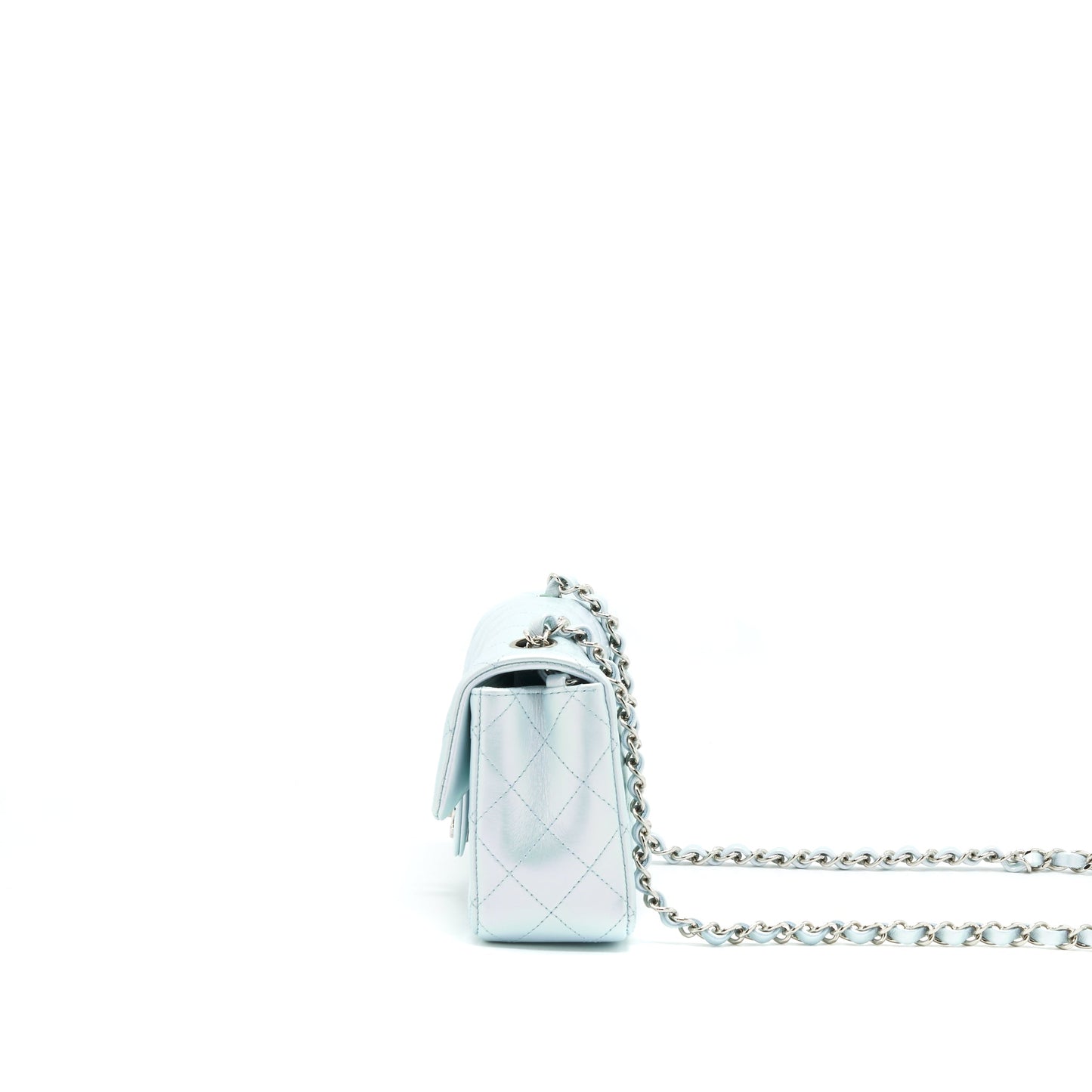 Chanel 21K Iridescent Baby Blue Mini Rectangular