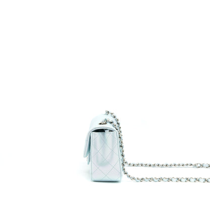 Chanel 21K Iridescent Baby Blue Mini Rectangular