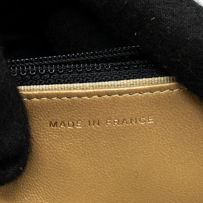 Chanel pearl crush wallet on chain lambskin BLACK  (microchip)