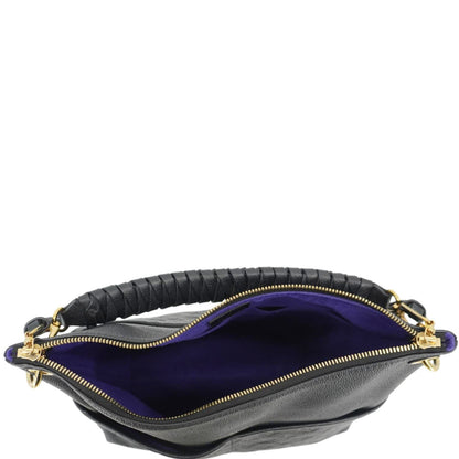 LOUIS VUITTON Maida Monogram Empreinte Leather Hobo Shoulder Bag Black