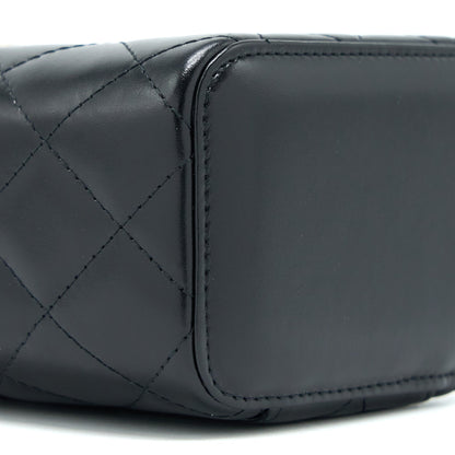 Chanel 21A Gold Crush Mini Vanity Case Calfskin Black Brushed