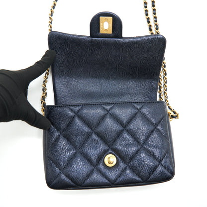 Chanel 21k My Perfect Mini Flap Bag Caviar Black