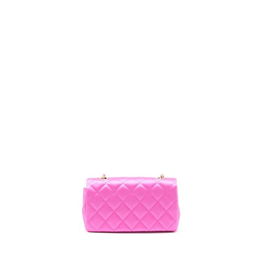 Chanel extra mini Rectangular flap Bag Silk Pink