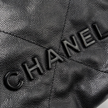 Chanel Mini 22 Bag Caviar Black  (Microchip)