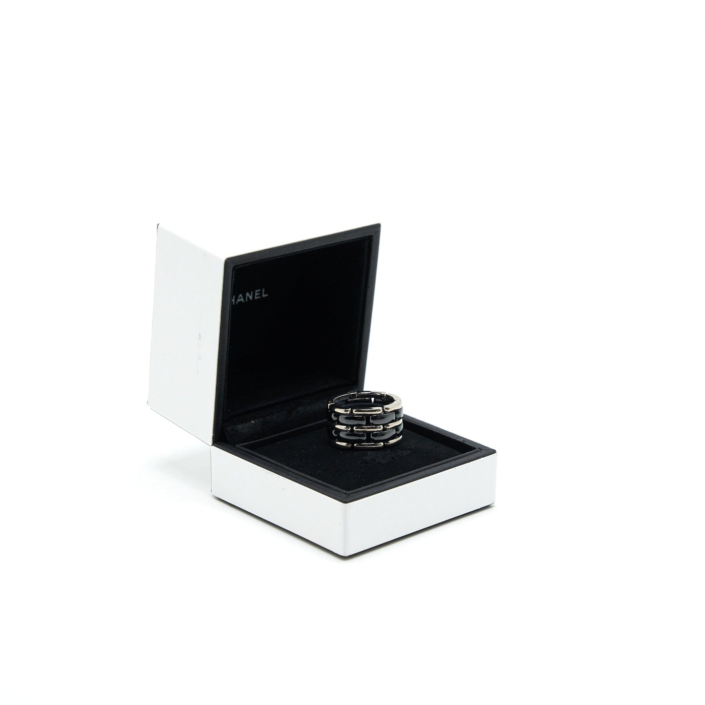 Chanel Ultra Ring Large version 18k white Gold, Black Ceramic size55
