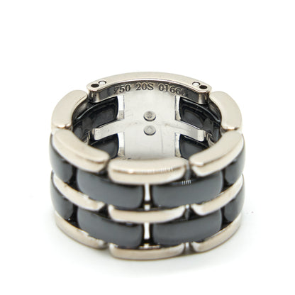 Chanel Ultra Ring Large version 18k white Gold, Black Ceramic size55