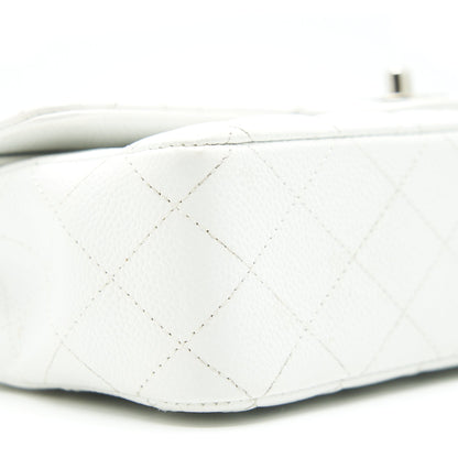 CHANEL MEDIUM CLASSIC DOUBLE FLAP BAG CAVIAR WHITE