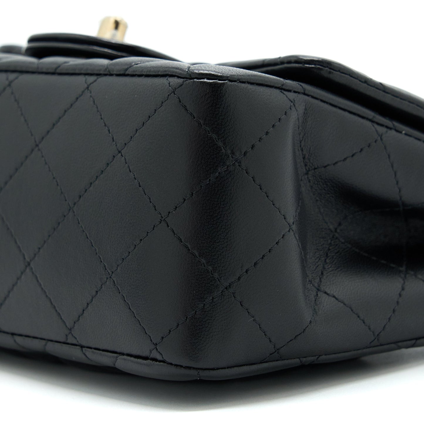 Chanel Mini Square Flap Bag Lambskin Black  (Microchip)