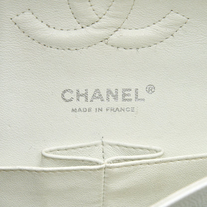 CHANEL MEDIUM CLASSIC DOUBLE FLAP BAG CAVIAR WHITE