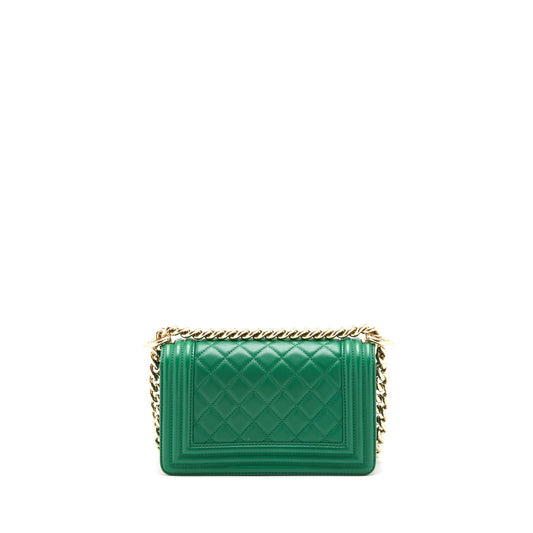 Chanel Small Boy Bag Lambskin Green L