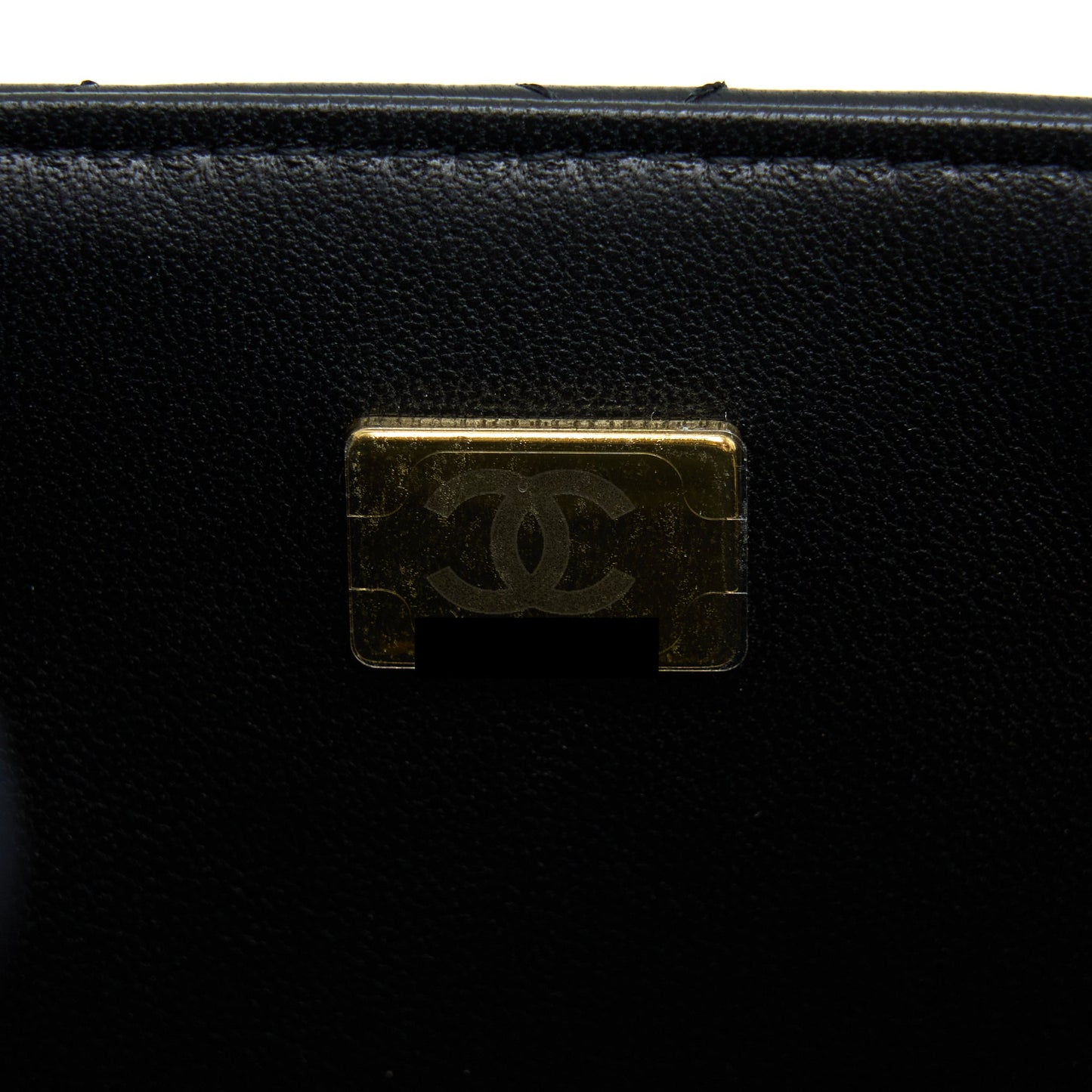 Chanel Mini Square Flap Bag Lambskin Black  (Microchip)