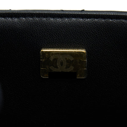 Chanel Mini Square Flap Bag Lambskin Black  (Microchip)