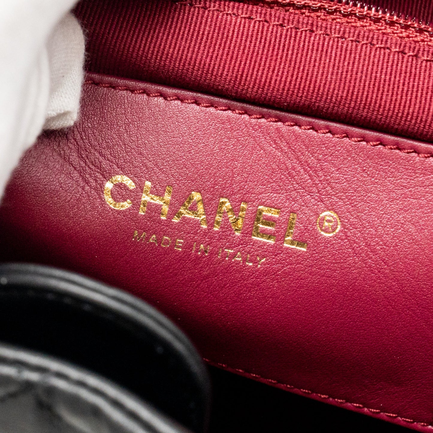 Chanel Drawstring Two Pockets Backpack Calfskin Black