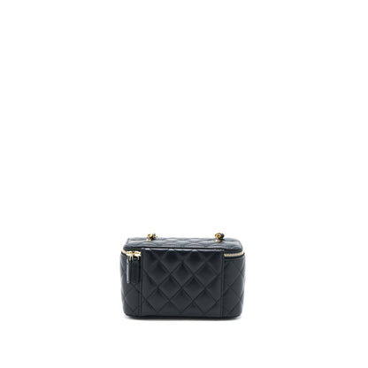 Chanel Pearl Crush Long Vanity Lambskin Black Brushed