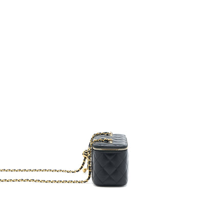 Chanel Pearl Crush Long Vanity Lambskin Black Brushed