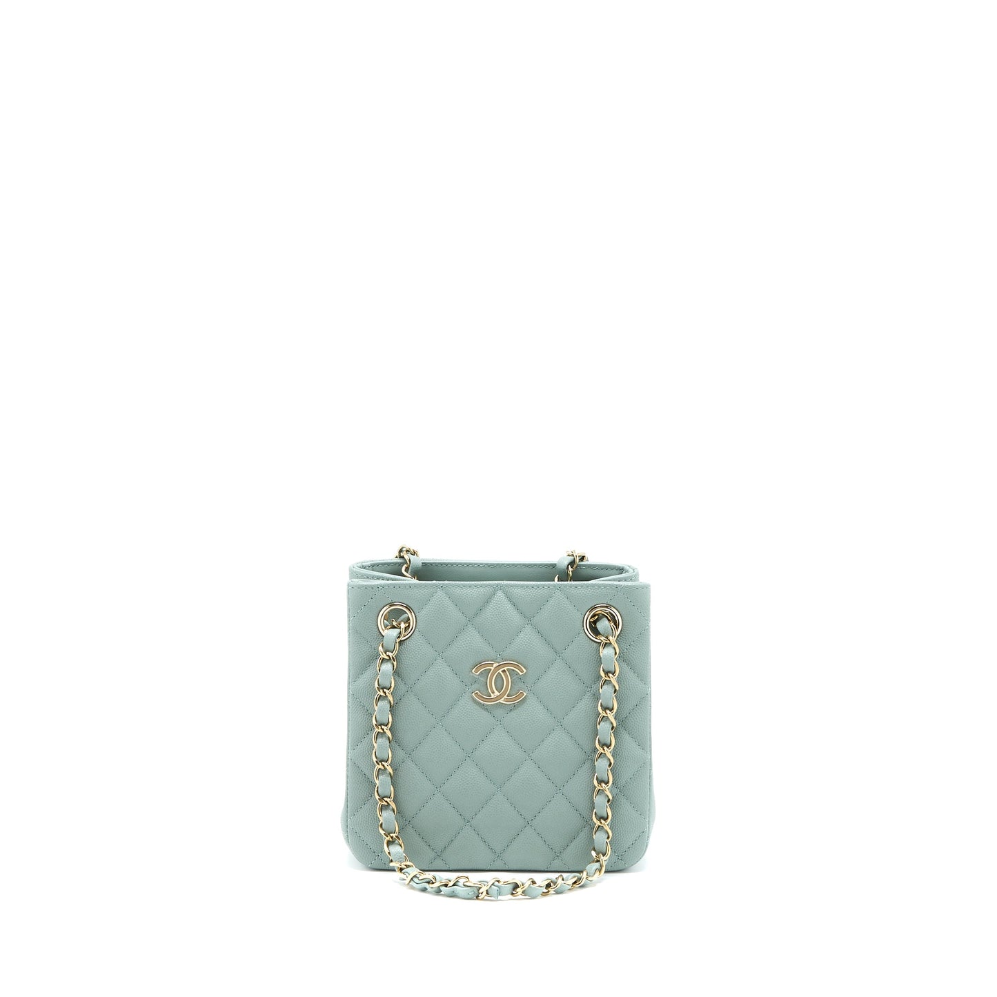 Chanel 23C Mini Bucket Caviar Light Grey L (Microchip)