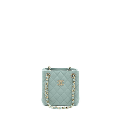 Chanel 23C Mini Bucket Caviar Light Grey L (Microchip)