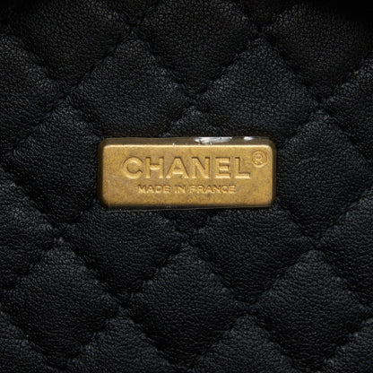 Chanel 22C small vanity case beech wood, calfskin beige / black with
