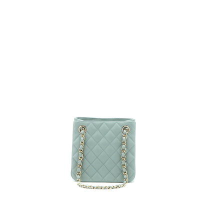 Chanel 23C Mini Bucket Caviar Light Grey L (Microchip)