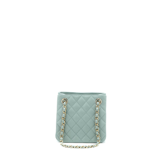 Chanel 23C Mini Bucket Caviar Light Grey L (Microchip)