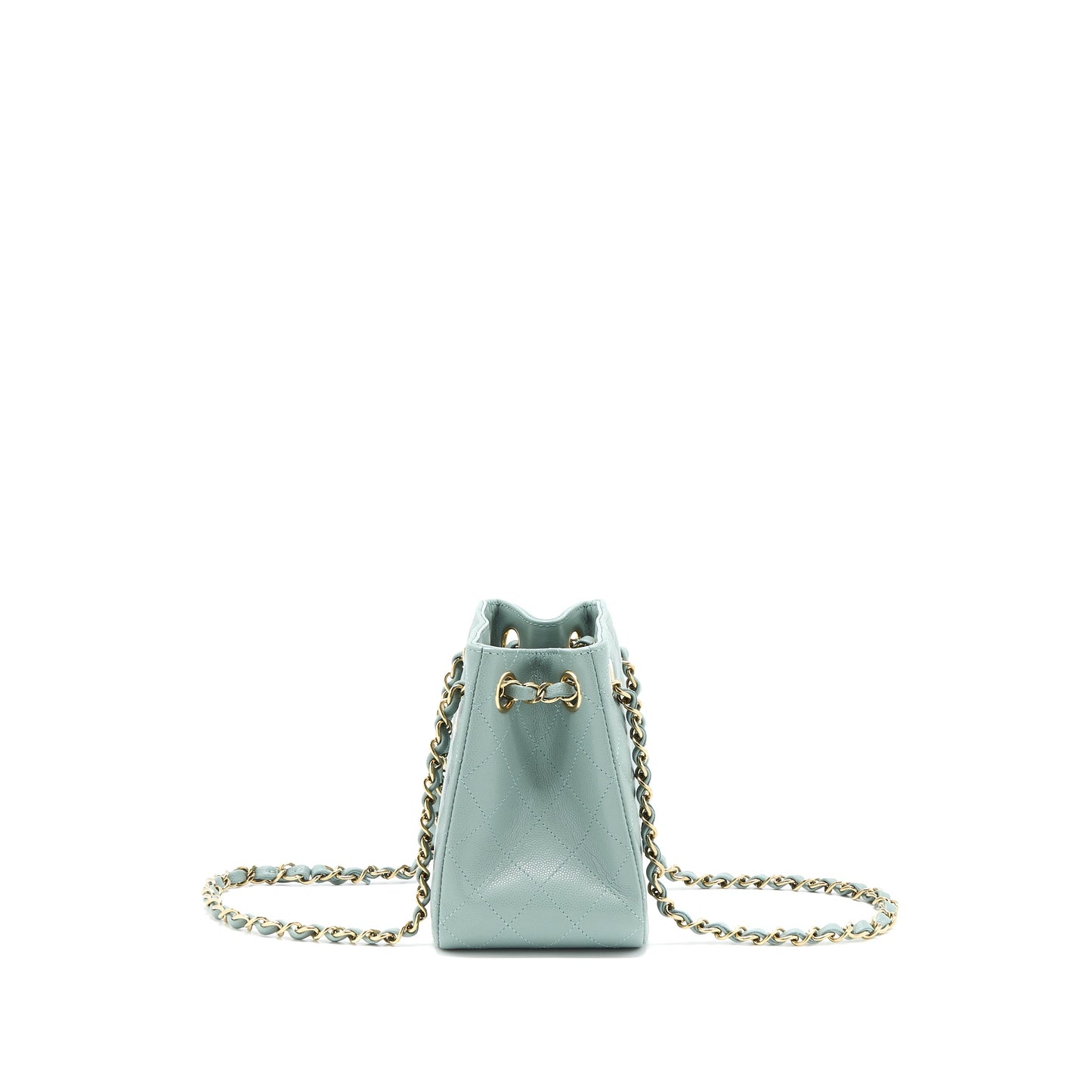 Chanel 23C Mini Bucket Caviar Light Grey L (Microchip)