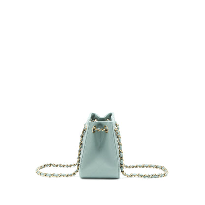 Chanel 23C Mini Bucket Caviar Light Grey L (Microchip)