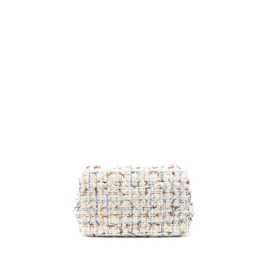Chanel rectangular mini flap Bag tweed multicolour L