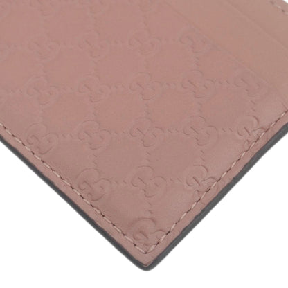 GUCCI Microguccissima Calfskin leather Card Holder Pink