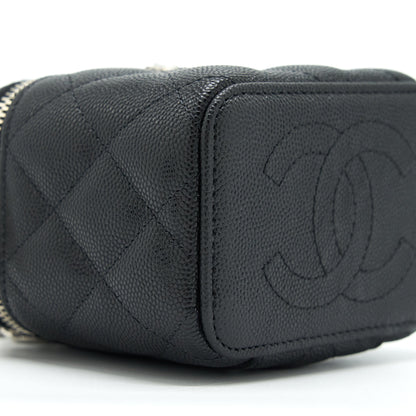 Chanel 22S mini vanity with giant chain caviar black with