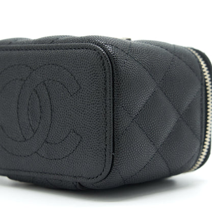 Chanel 22S mini vanity with giant chain caviar black with