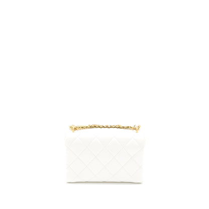 Chanel Quilted Flap Bag with Letter Chain Lambskin White  (Microchip)