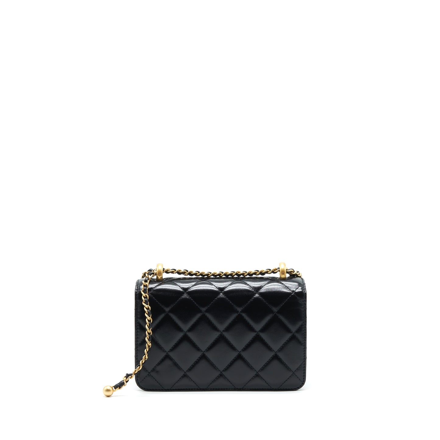CHANEL 21A GOLD CRUSH FLAP BAG CALFSKIN Black