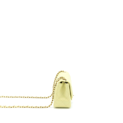 Chanel 23C Mini Square Flap Bag Lambskin Light Green L (Microchip)