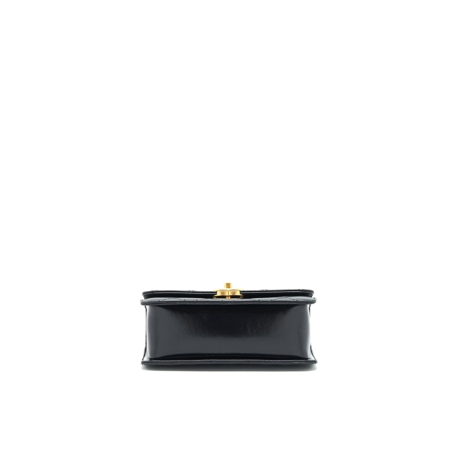 CHANEL 21A GOLD CRUSH FLAP BAG CALFSKIN Black