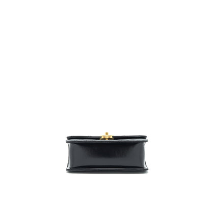 CHANEL 21A GOLD CRUSH FLAP BAG CALFSKIN Black