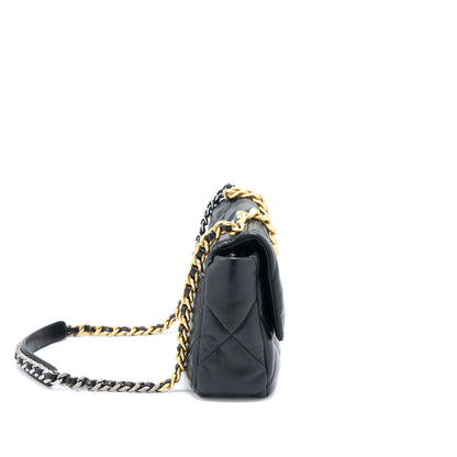 Chanel Medium 19 Bag Lambskin Black Multicolour Hardware