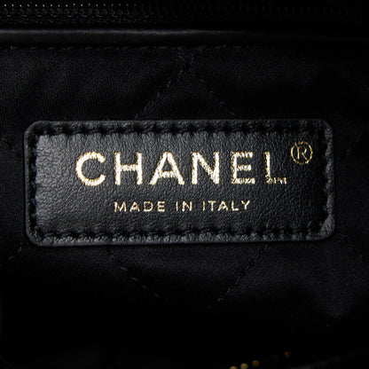 Chanel 22 Bag Medium Shiny Calfskin Black  (Microchip)