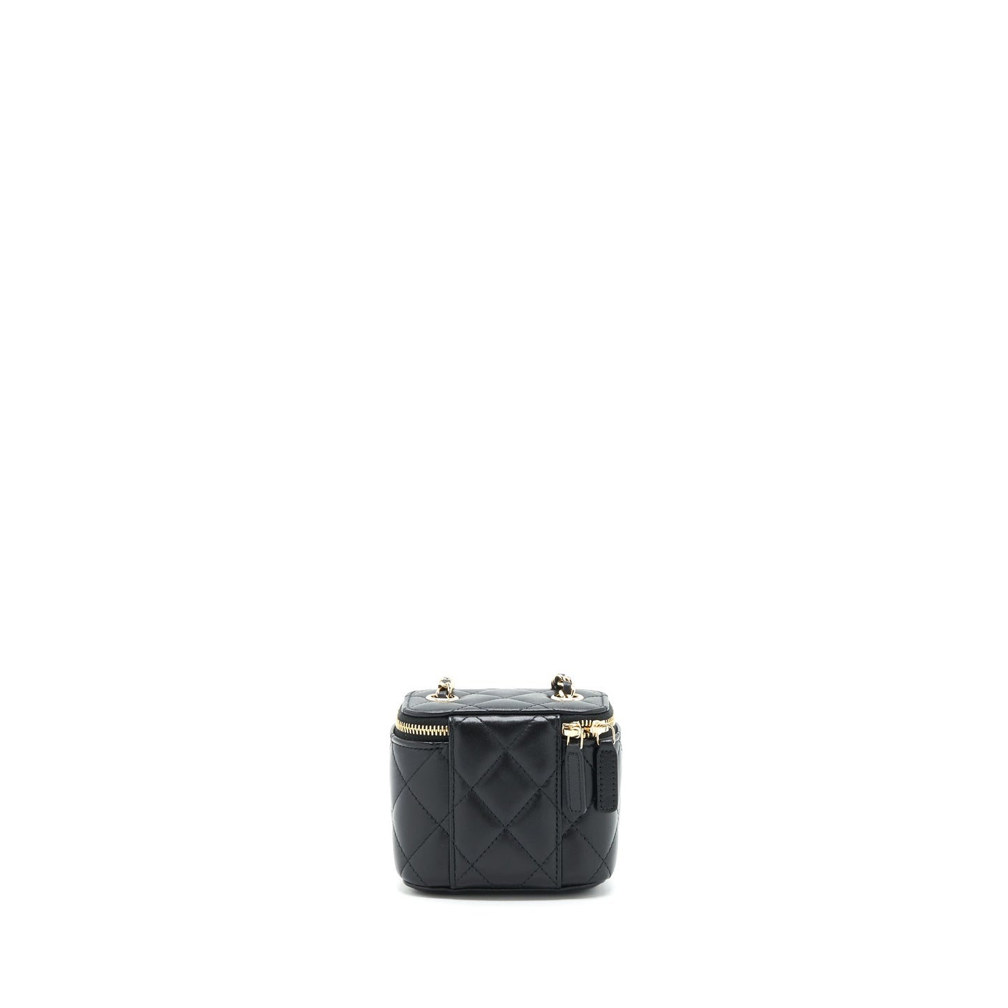 Chanel Mini Vanity With Camellia Chain Lambskin Black L