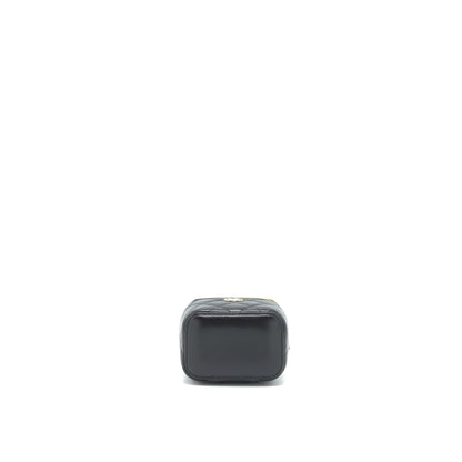 Chanel Mini Vanity With Camellia Chain Lambskin Black L