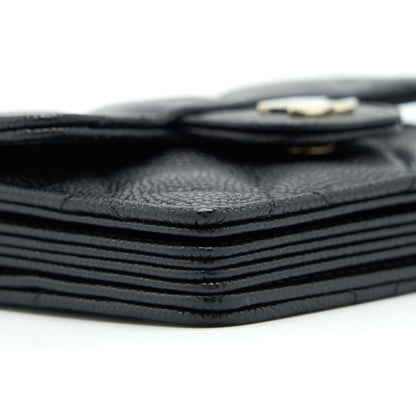 Chanel Card Holder On Chain Caviar Black L