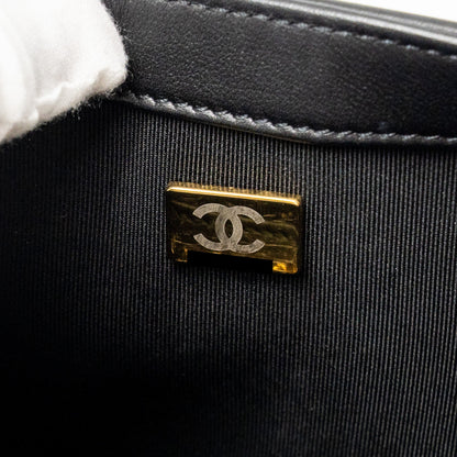 Chanel Medium boy Bag Calfskin Black  (microchip)