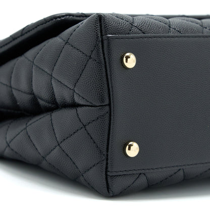 Chanel Medium Coco Handle Caviar Black L