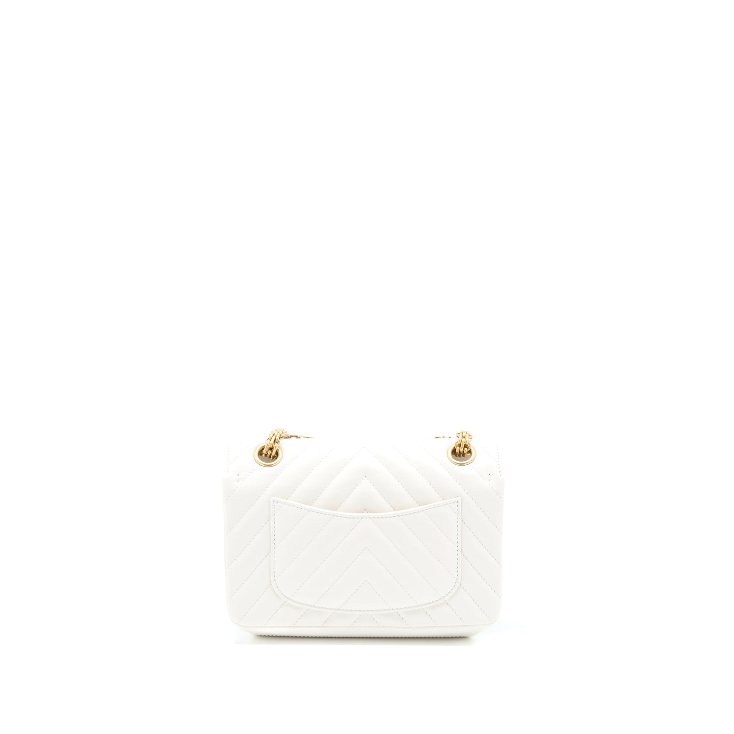 Chanel Mini 2.55 Reissue Chevron Flap Bag Aged Calfskin White Brushed  (Microchip)